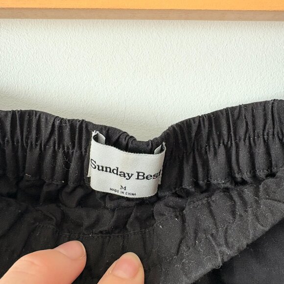 Aritzia Sunday Best Bubbly Cotton Poplin Bubble Midi Skirt Black Size Medium - Picture 8 of 10